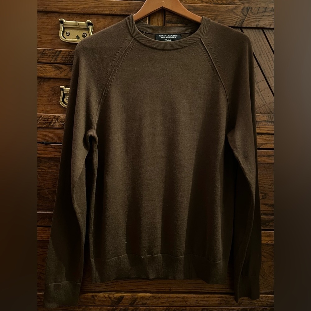Banana Republic Italian Merino Wool by Baruffa Crew Neck Sweater Sz S NWOT